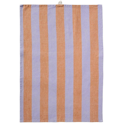 Geschirrtuch Linea m/ lila und rustikbraunen Streifen