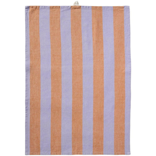 Geschirrtuch Linea m/ lila und rustikbraunen Streifen