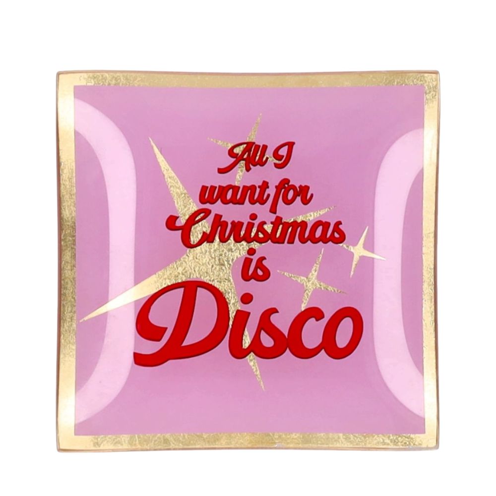 Giftcompany Glasteller S, Motiv: All i want for Christmas is disco
