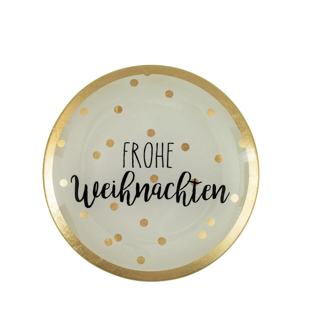 Giftcompany Love Plates Glasteller M „Frohe Weihnachten“ rund