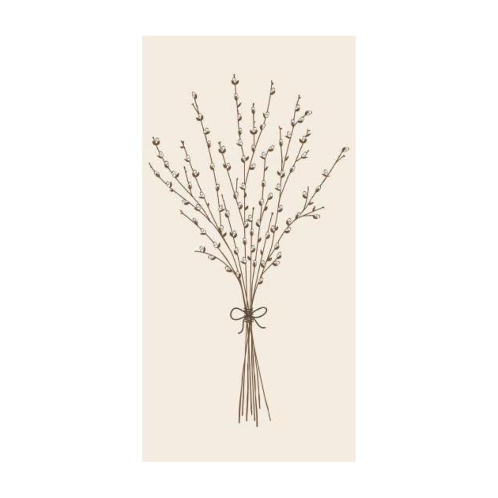 Ib Laursen Serviette 10x20 cm Weidenzweige m/Kätzchen 16 Stck/Pck