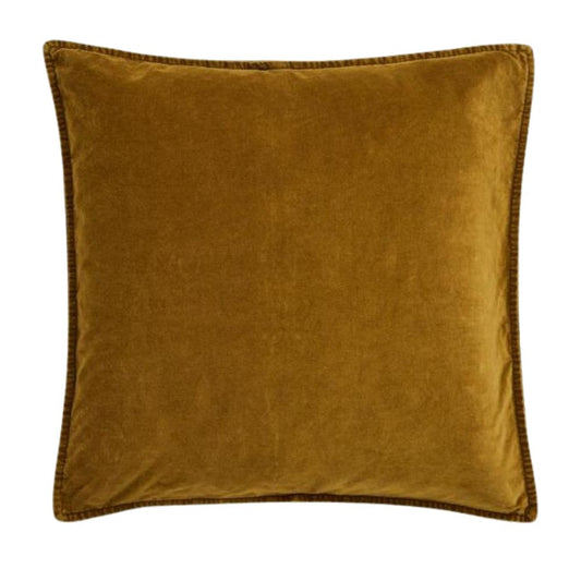 Ib Laursen Kissenbezug Velours ochre green