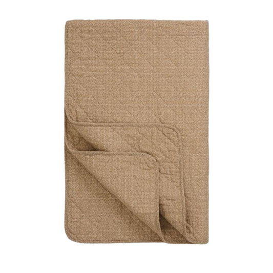 Ib Laursen Quilt beige m/kleinen braunen Blumen
