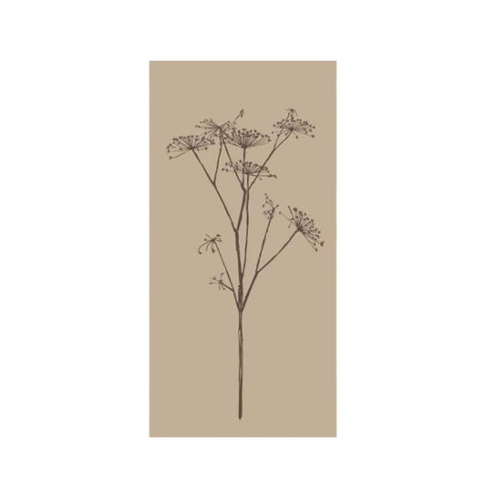 Ib Laursen Serviette 10x20 cm beige m/brauner Doldenblume 16 Stck/Pck
