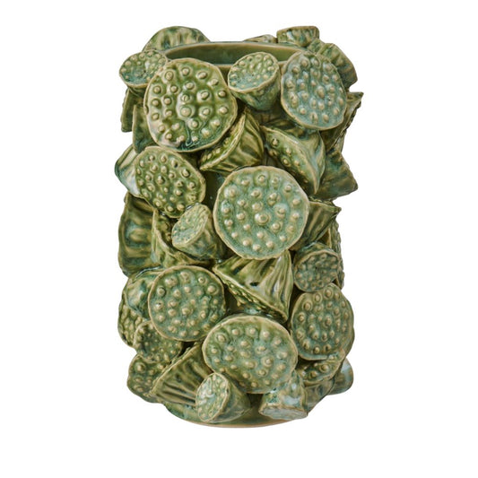 Ib Laursen Vase glasiert Lotus staubig grün Öffnung Ø:8,2 cm