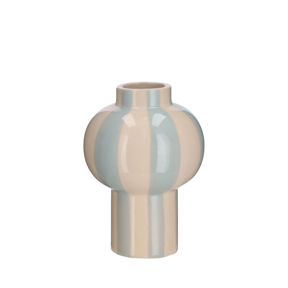 Keramik Vase Line Blau