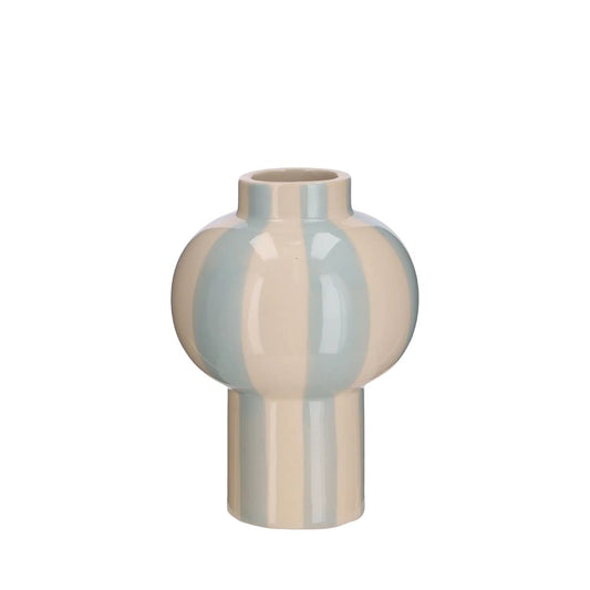 Keramik Vase Line Blau