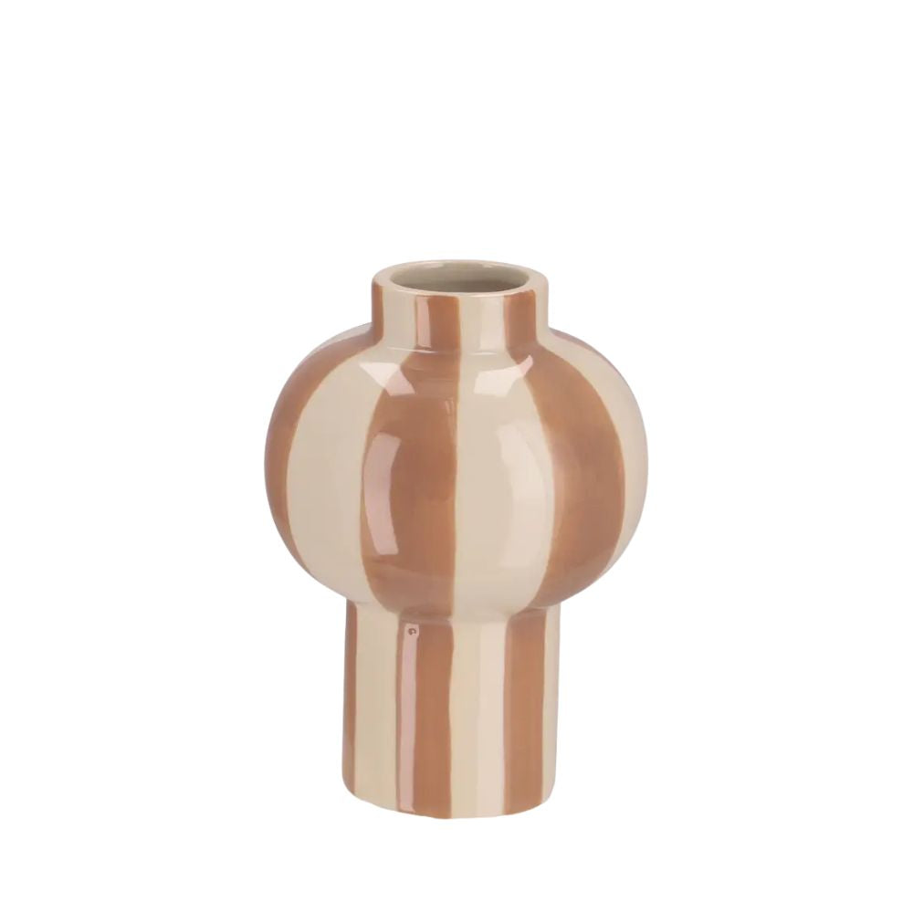 Keramik Vase Line taupe