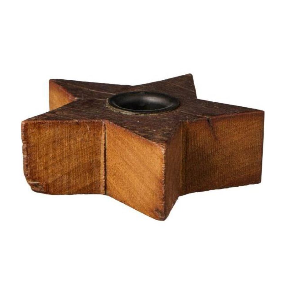 Kerzenhalter f/2,2 cm Kerze Stern UNIKA Holz