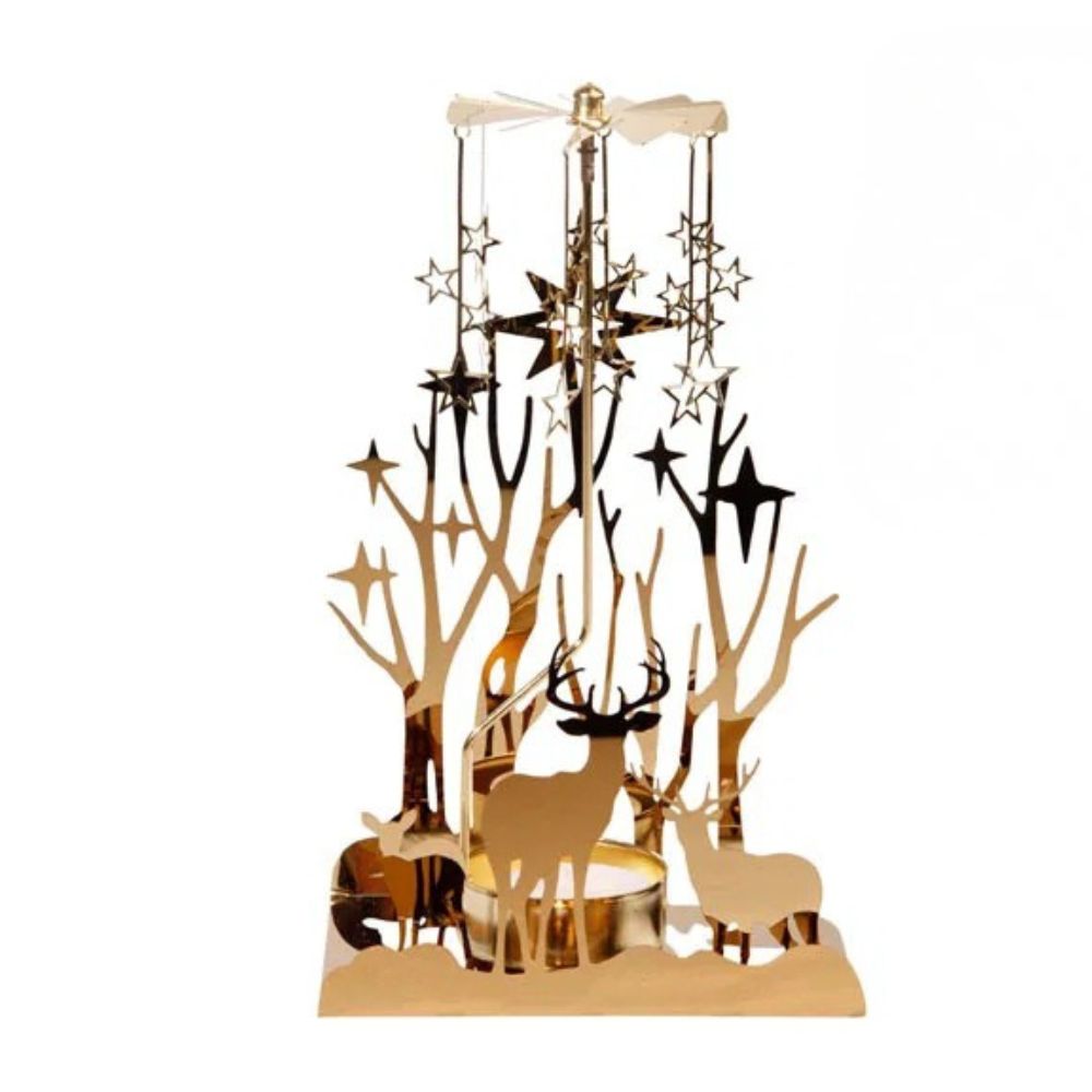 Kerzenspiel Winterwald Gold