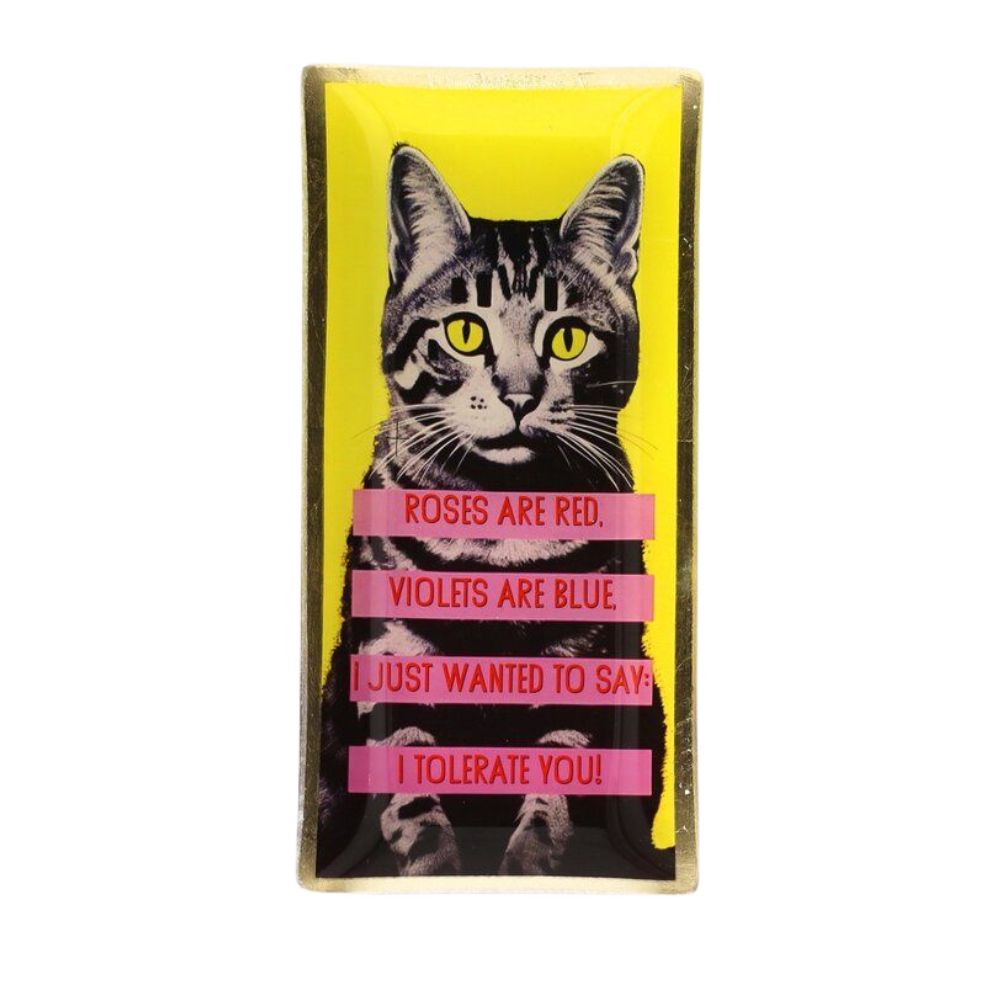 Love Plates Glasteller L Katze gelb