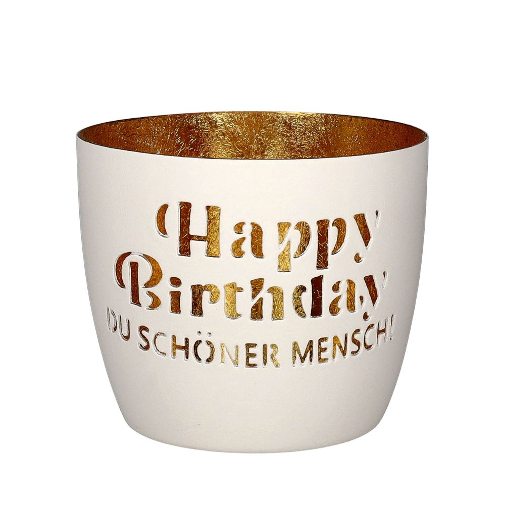 Madras Windlicht M Happy Birthday du schöner Mensch