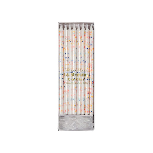 MeriMeri Neon Konfetti Kerzen 16Stück