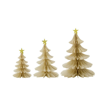 House Doctor Deko-Baum Ivory – 3er Set aus Papier mit Stern