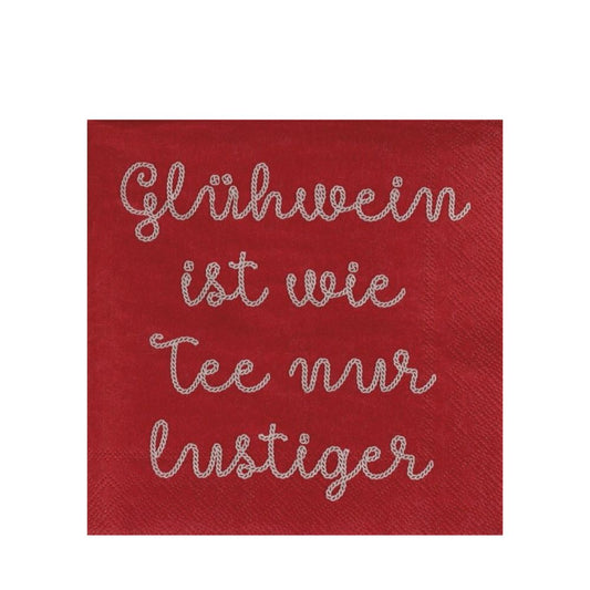 Räder Cocktailserviette 25x25cm Glühwein ist wie Tee