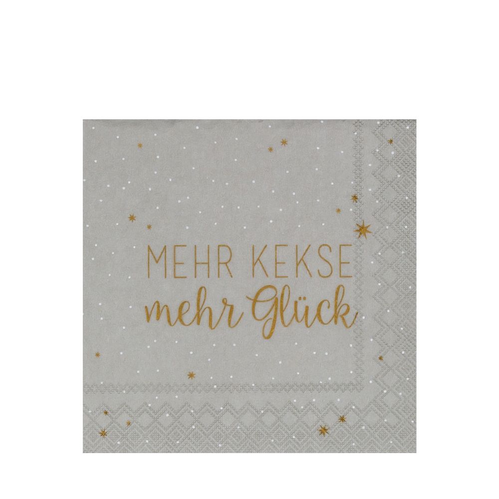 Räder Cocktailserviette 25x25cm, Mehr Kekse mehr Glück