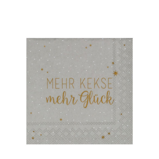 Räder Cocktailserviette 25x25cm, Mehr Kekse mehr Glück