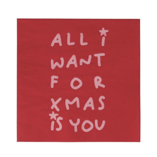 Räder Serviette 33x33cm All i want for xmas is you