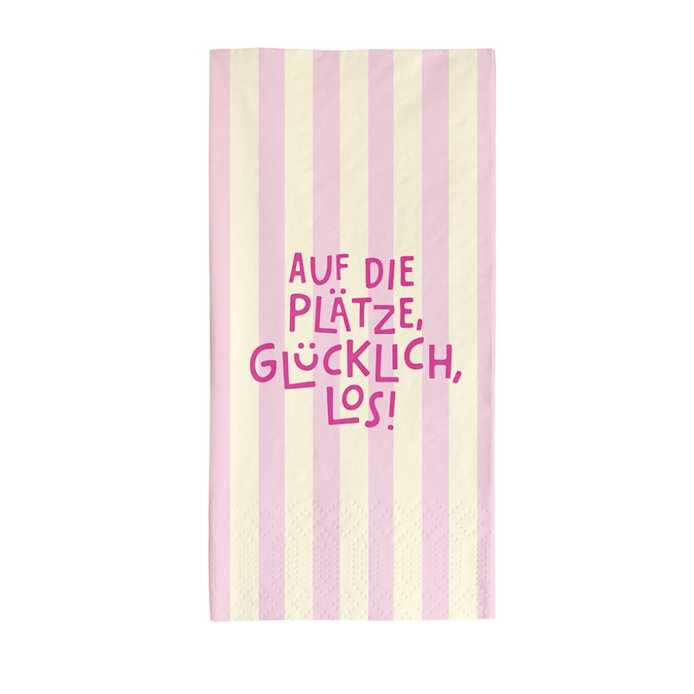 Servietten hochformatig Auf die Plätze