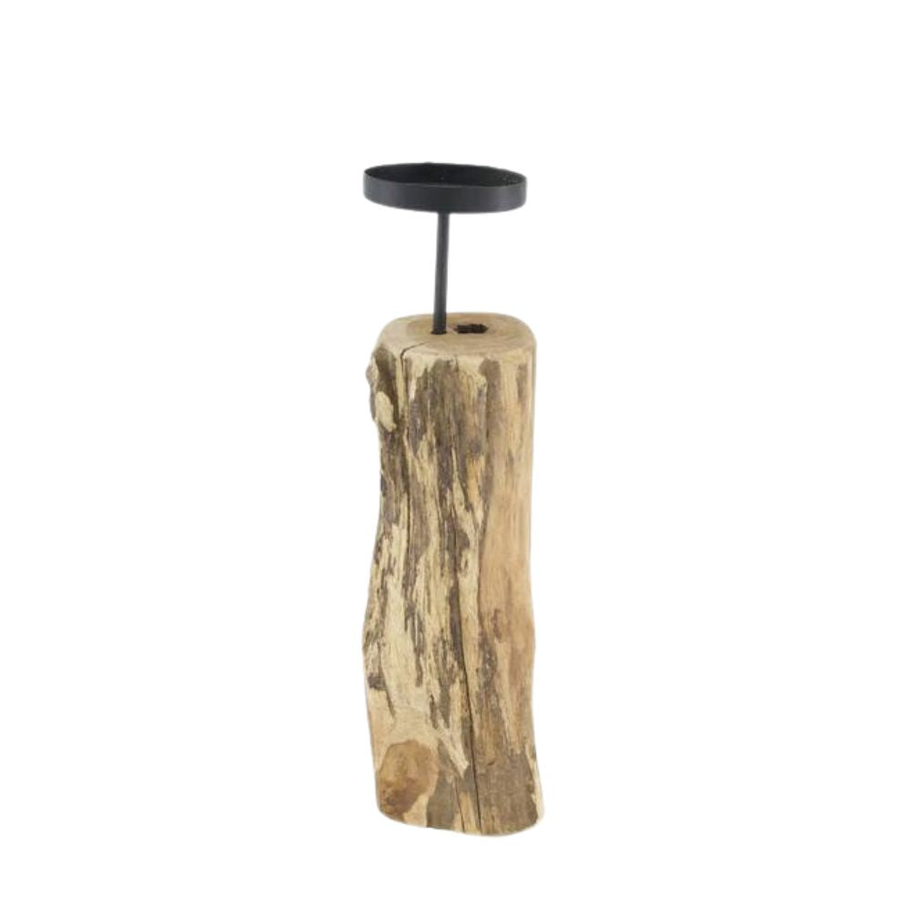 Teak Holz Kerzenhalter