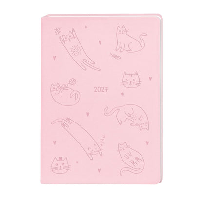 Terminplaner Lederlook 2027 Rosa