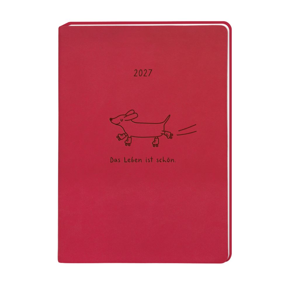 Terminplaner Lederlook 2027 Rot