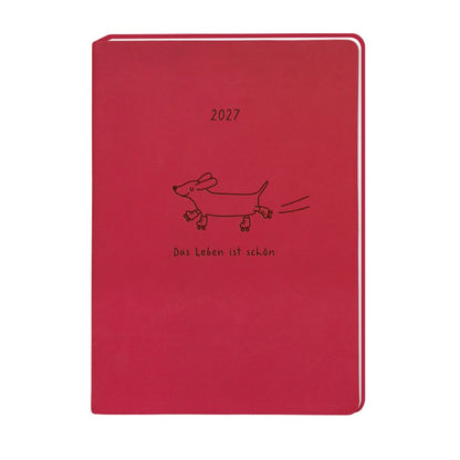 Terminplaner Lederlook 2027 Rot