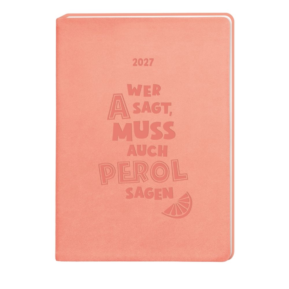 Terminplaner Lederlook 2027 Peach