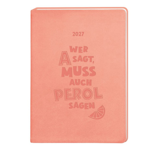 Terminplaner Lederlook 2027 Peach