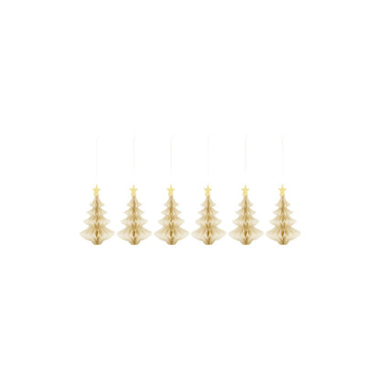 House Doctor Ornament Baum Ivory 6er Set