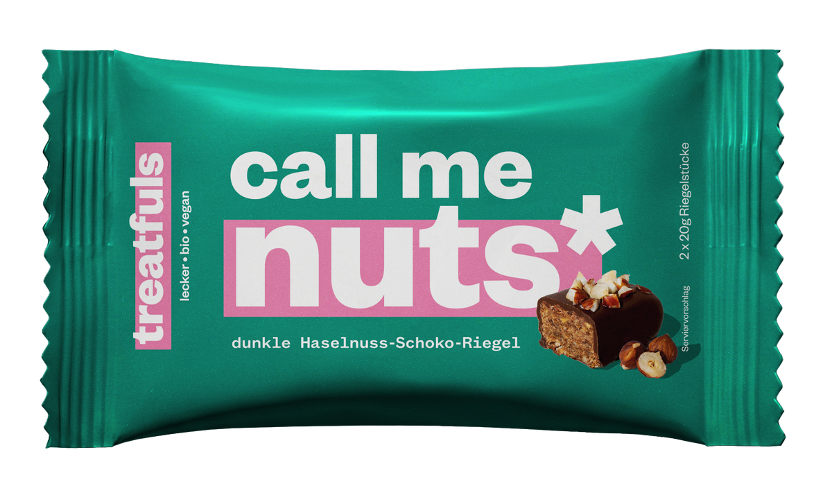 Dunkle Schoko-Haselnuss Riegel bio + vegan + glutenfrei