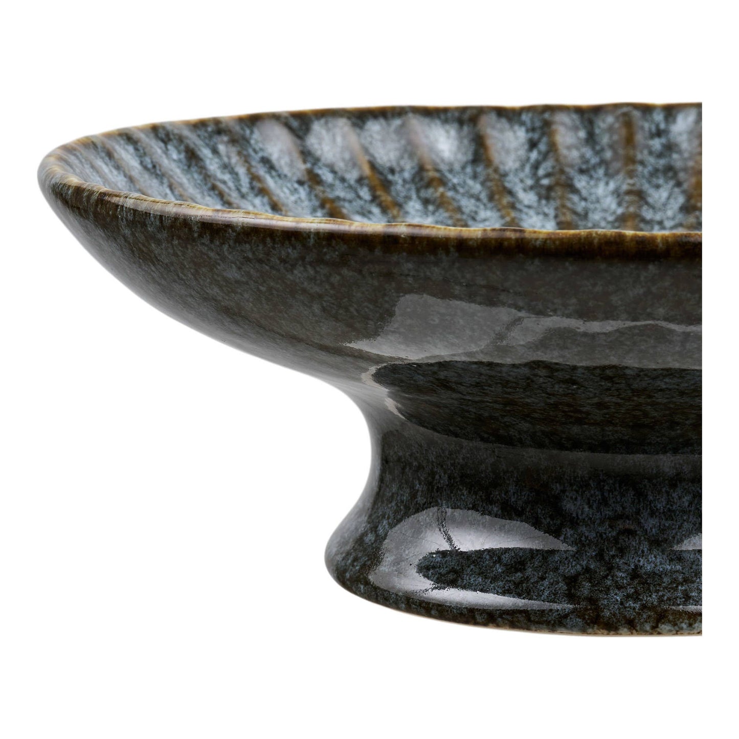 Tablett, Keramik, Key-Largo-Blau, Ø20,5×7 cm