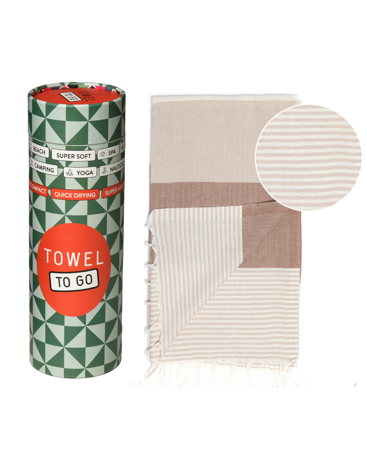 PALERMO Strand-Hamam-Tuch mit Geschenkbox | Beige-Braun
