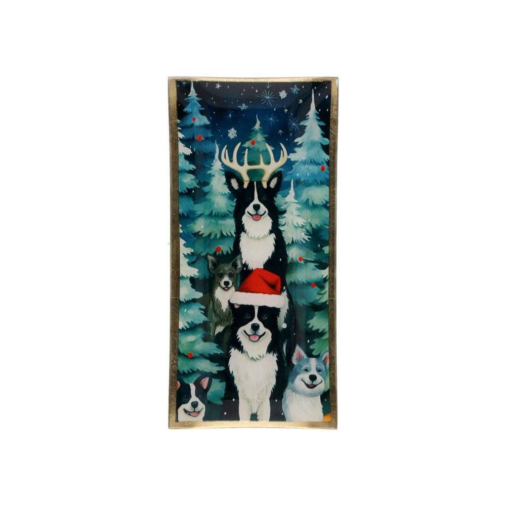 Love Plates, Glasteller L , Motiv: Hunde, mehrfarbig