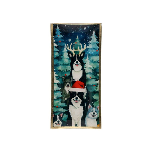 Love Plates, Glasteller L , Motiv: Hunde, mehrfarbig