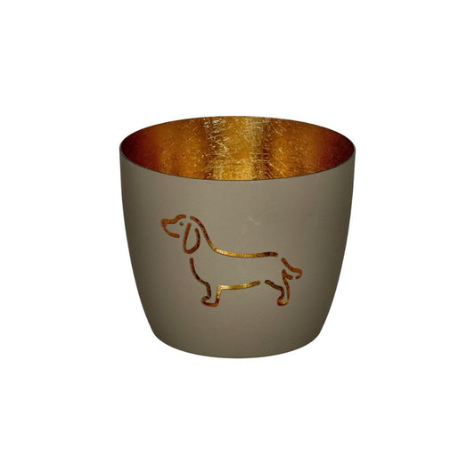 Windlicht Madras Dackel