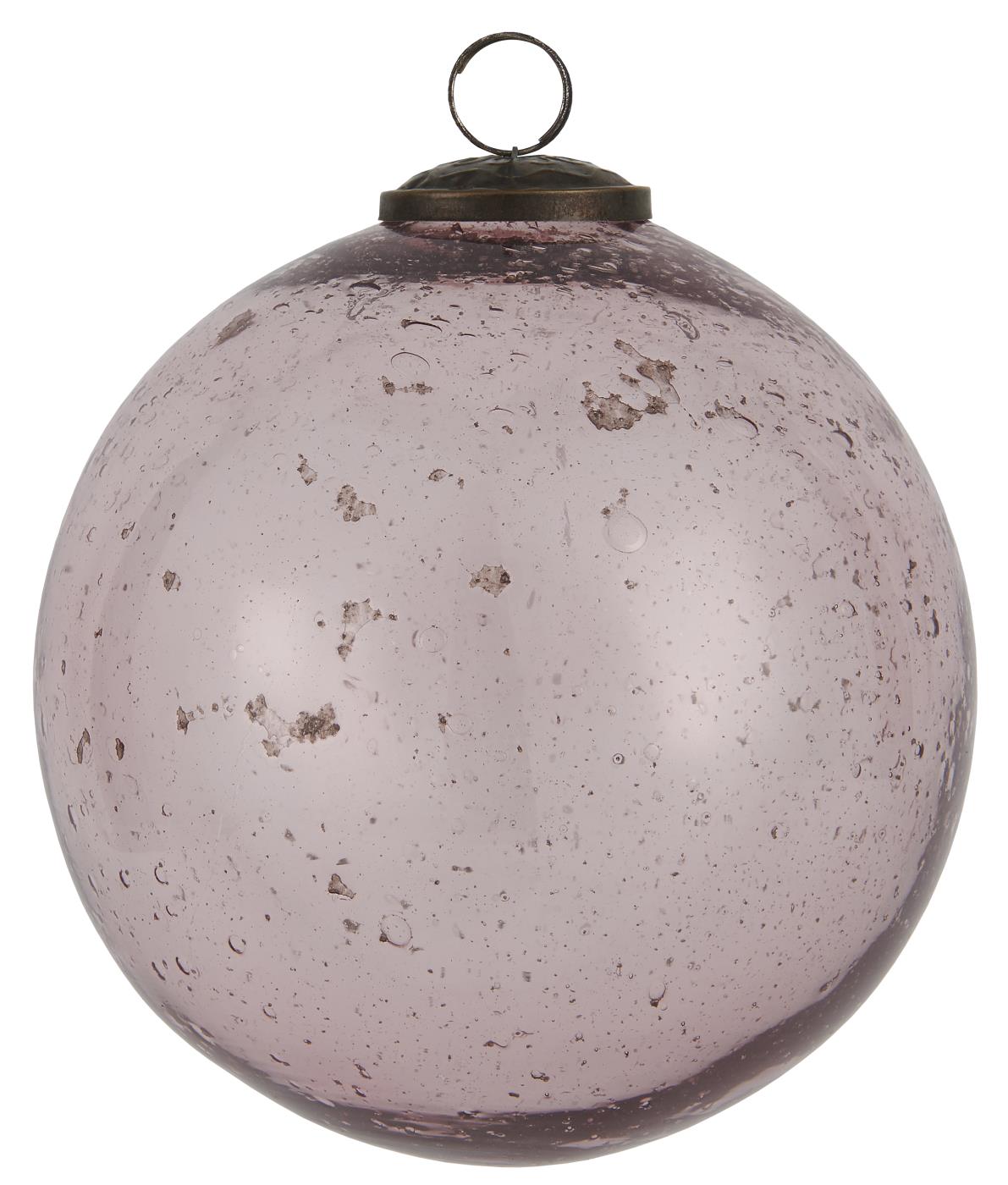 Weihnachtskugel pebbled Glas rosa – Das Wohngut