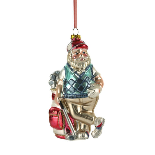 Baumschmuck Santa Golfspieler