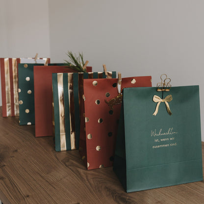 Eulenschnitt Papiertüten Weihnachten M im 6er Set