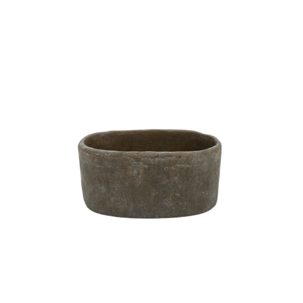Blumentopf oval Hanne S Grau
